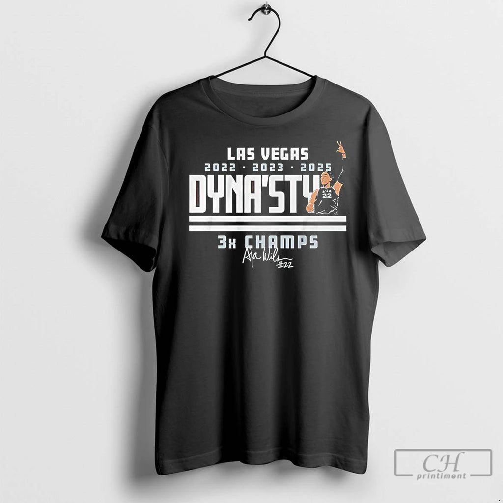 Classic Aja Wilson Las Vegas Aces Dynasty 3x Champs Signature