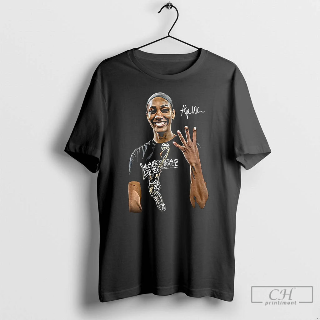 Classic Aja Wilson Las Vegas Aces Wnba Basketball 2025 Signature T Shirts