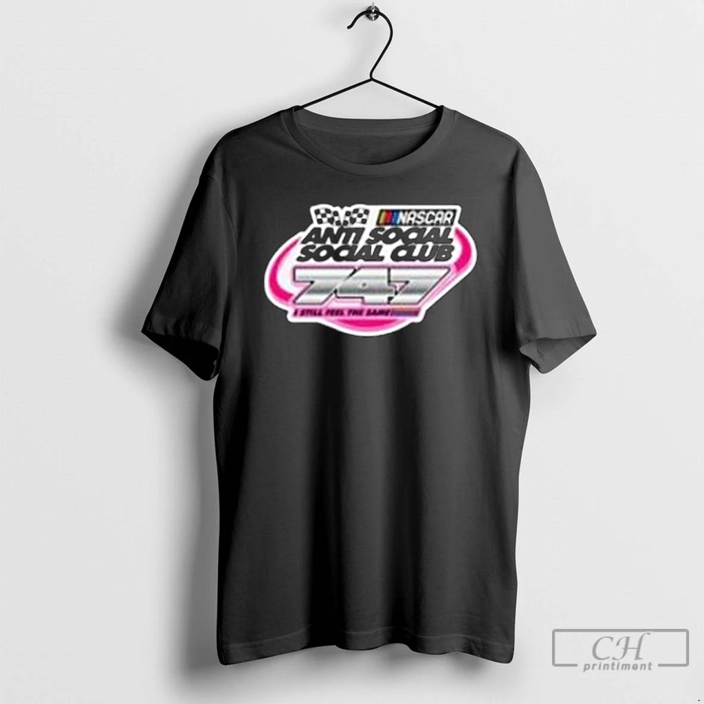Classic Anti Social Social Club X Nascar Black 747 Shit Long Sleve T Shirts