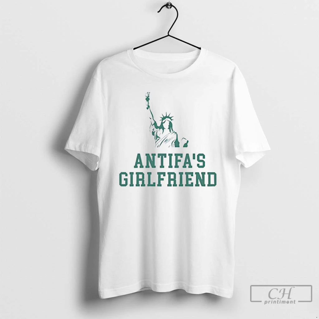 Classic Antifas Girlfriend Statue Of Liberty Mens White Tee T Shirts