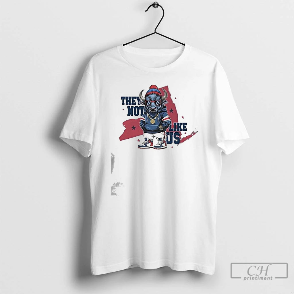 Classic Buffal Bills Mascot Fan They Not Like Us Map T Shirts
