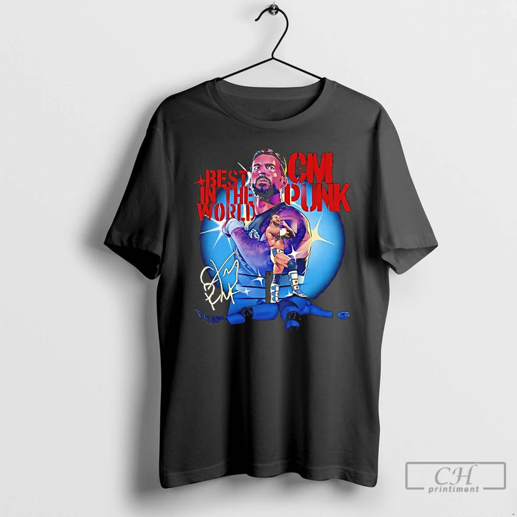 Classic Cm Punk Best In The World Stencil Signature
