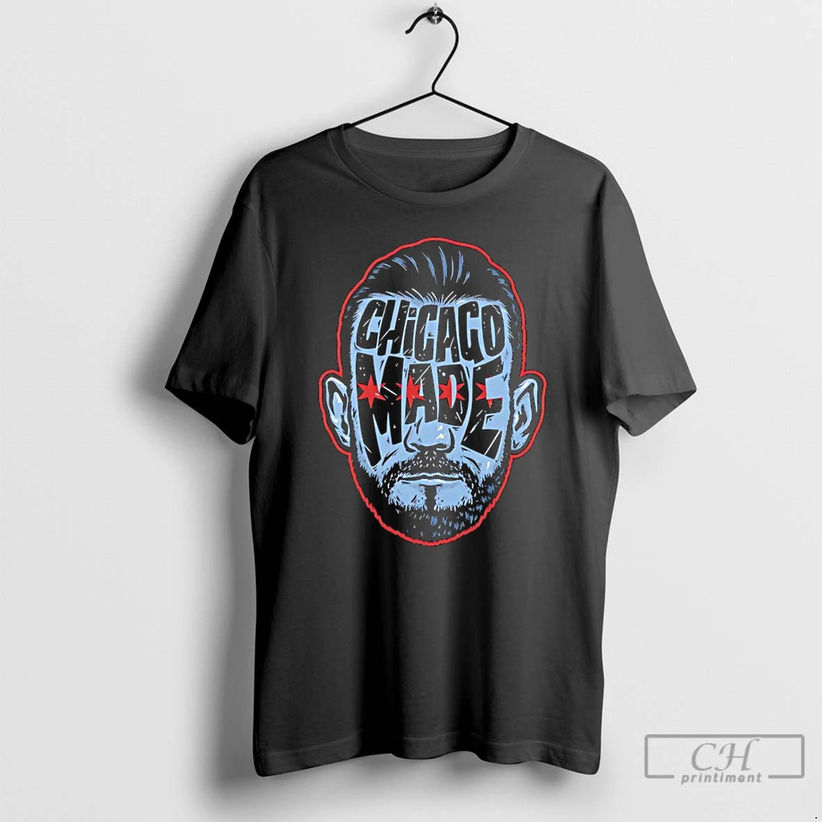 Classic Cm Punk Chicago Made Big Face Silhouette
