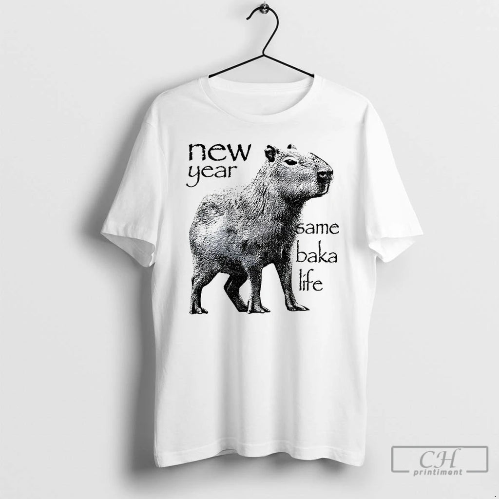Classic Capybara New Year Same Baka Life Vintage