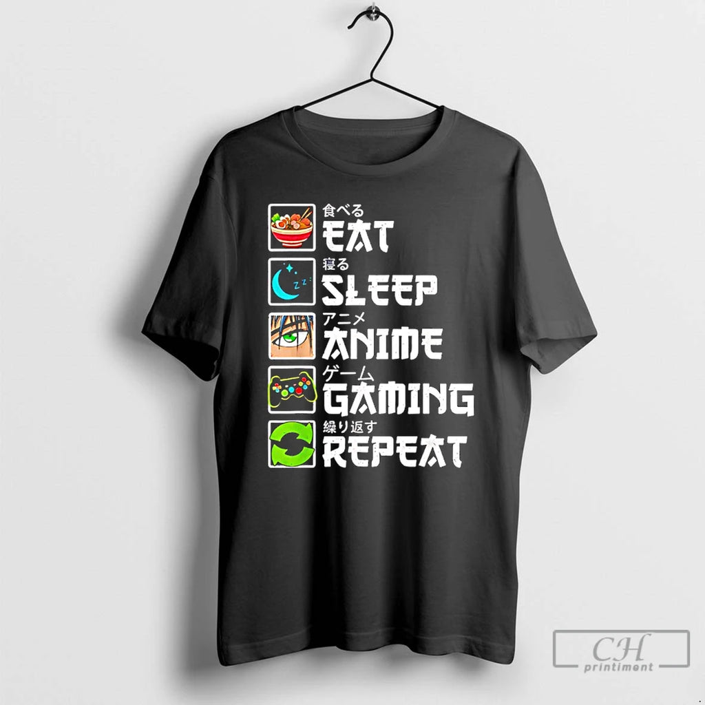 Classic Eat Sleep Anime Gaming Repeat Gamer