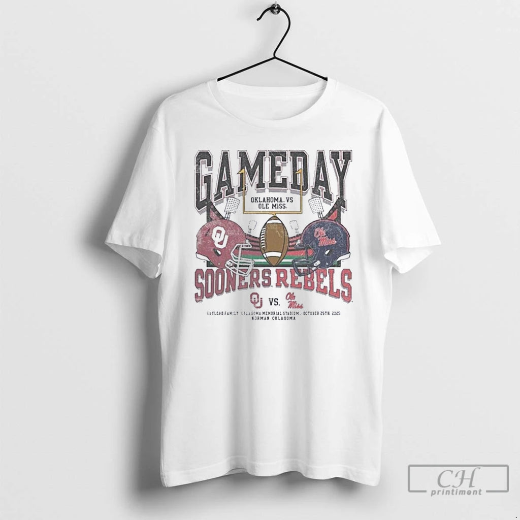 Classic Gameday Oklahoma Vs Ole Miss 2025 T Shirts