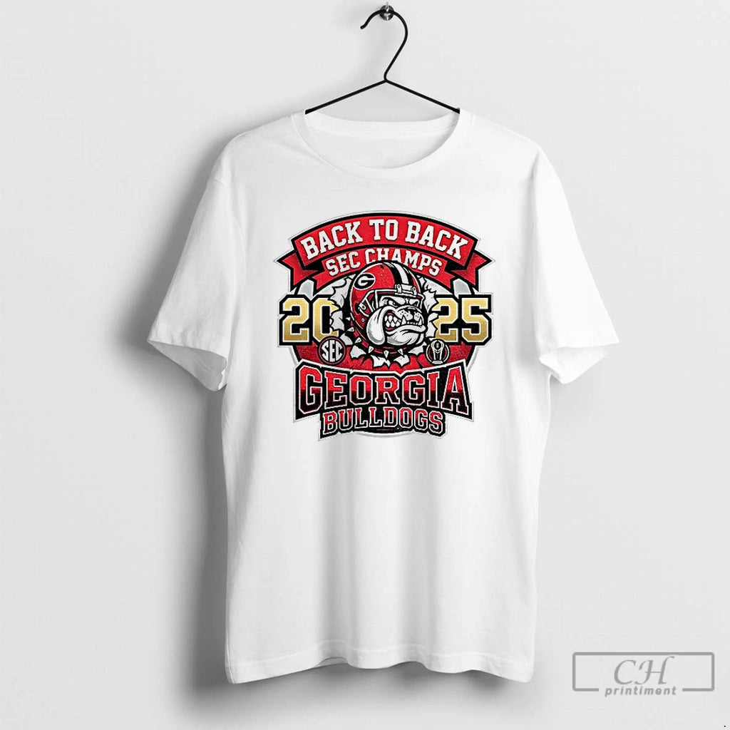 Classic Georgia Bulldogs Back To Back Sec Champs 2025 Logo