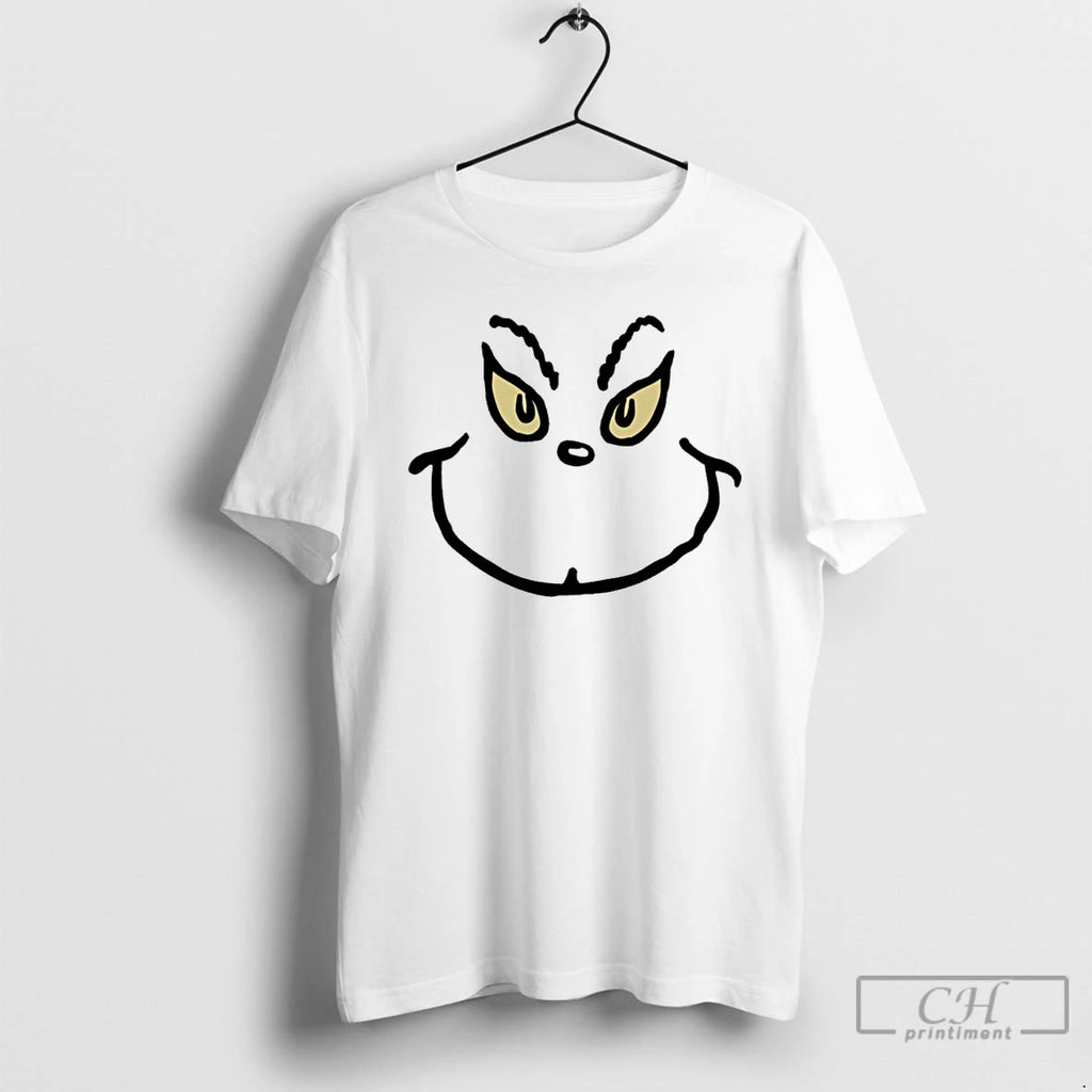 Classic Grinch Grin Christmas Vintage White T Shirts