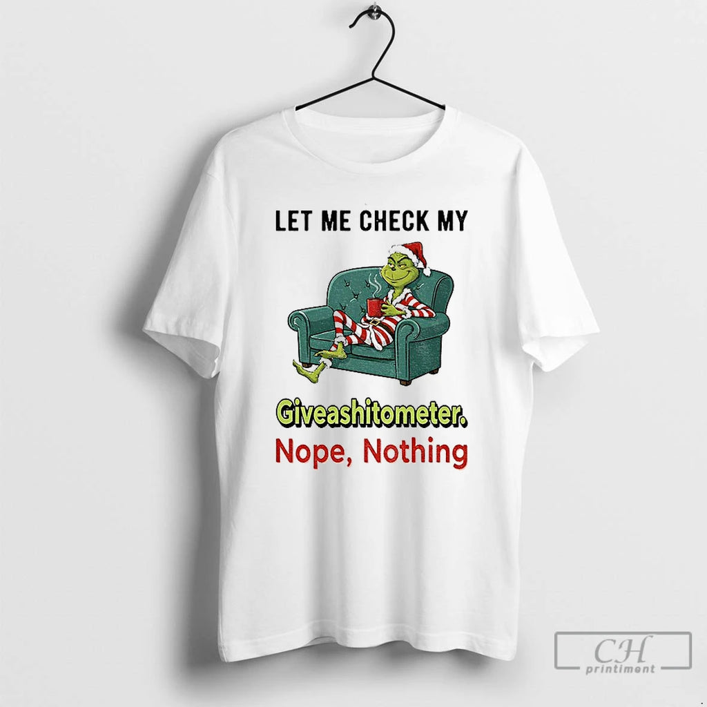 Classic Grinch Santa Let Me Check My Giveashittometer Nope Nothing Christmas