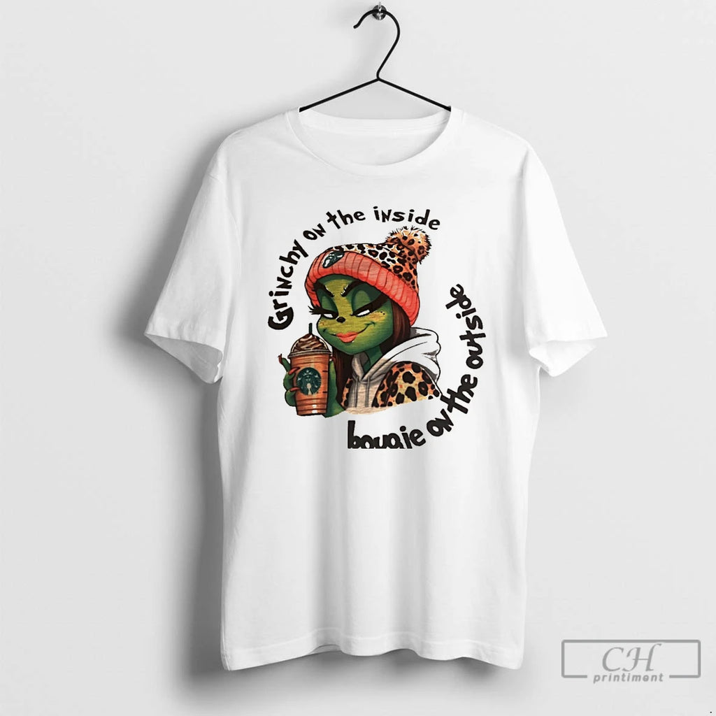 Classic Grinchy On The Inside Bougie On The Outside White T Shirts