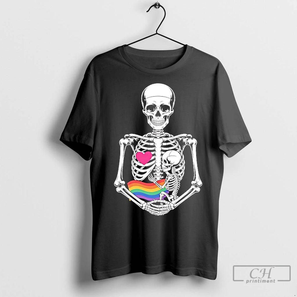 Classic Halloween Lesbian Pregnancy Pride Baby Pregnant Skeleton