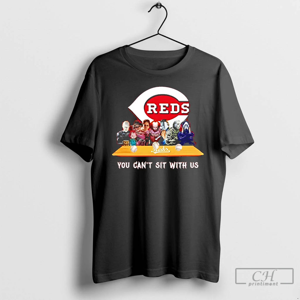 Classic Horror Movie Characters You Cant Sit With Us Cincinnati Reds Halloween T Shirts