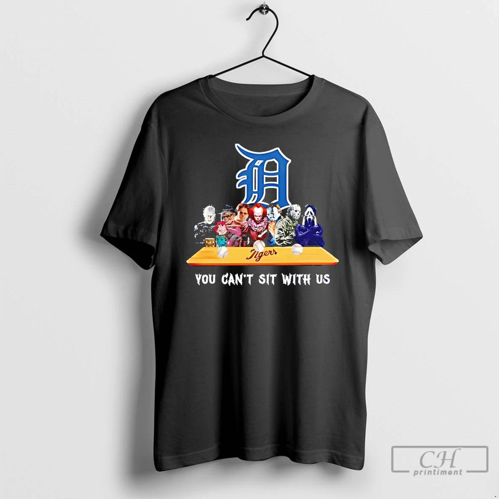 Classic Horror Movie Characters You Cant Sit With Us Detroit Tigers Halloween T Shirts