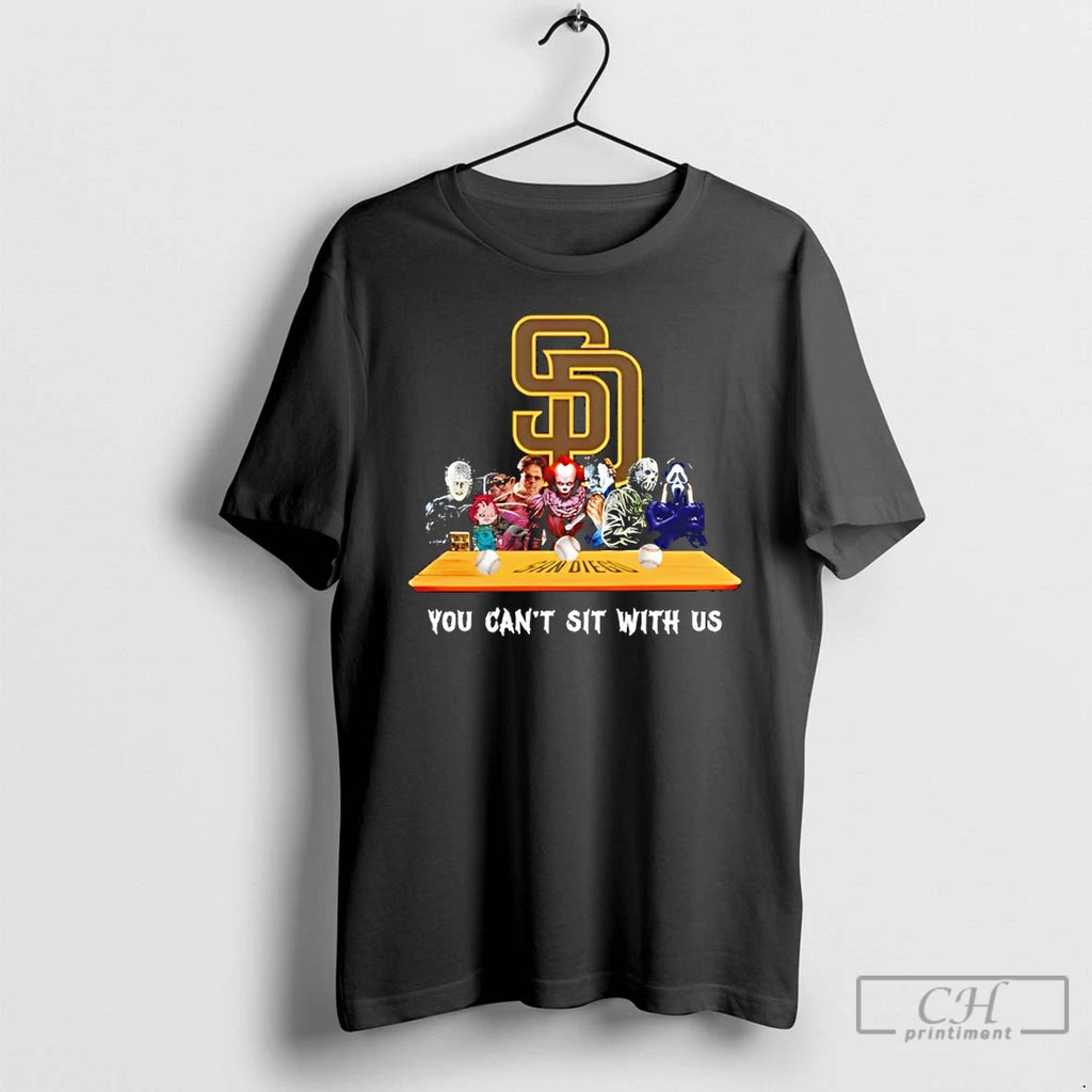 Classic Horror Movie Characters You Cant Sit With Us San Diego Padres Halloween T Shirts