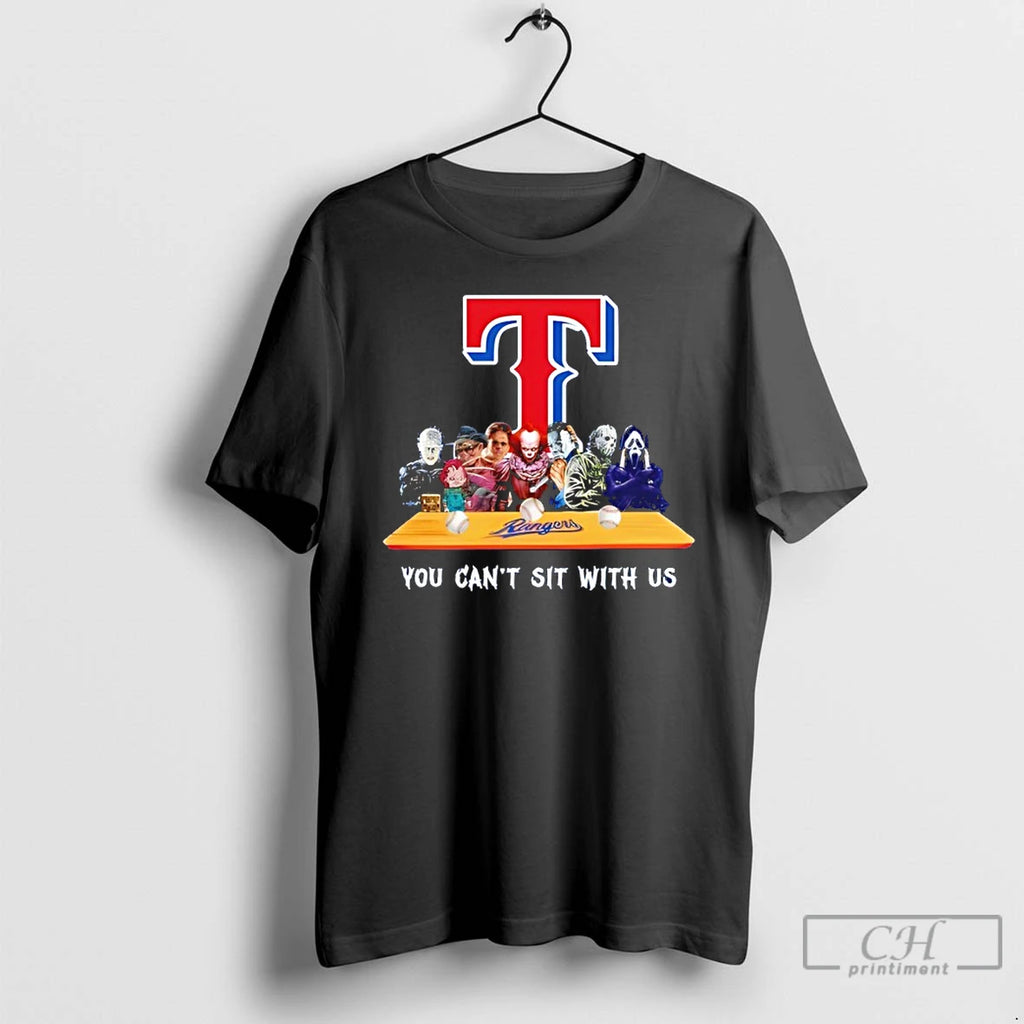 Classic Horror Movie Characters You Cant Sit With Us Texas Rangers Halloween T Shirts