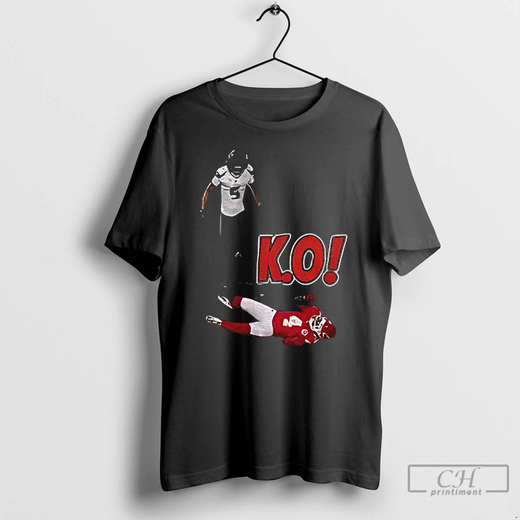 Classic K O Jalen Pitre Monster Hit On Rashee Rice Houston Texans Football T Shirts