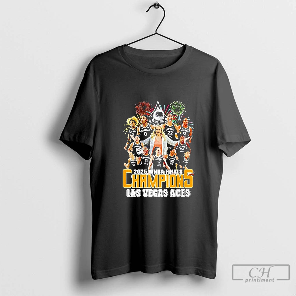 Classic Las Vegas Aces 2025 Wnba Finals Champions Team Members Blackshirt T Shirts