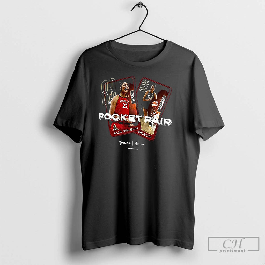 Classic Las Vegas Aces Aja Wilson Pocket Pair T Shirts
