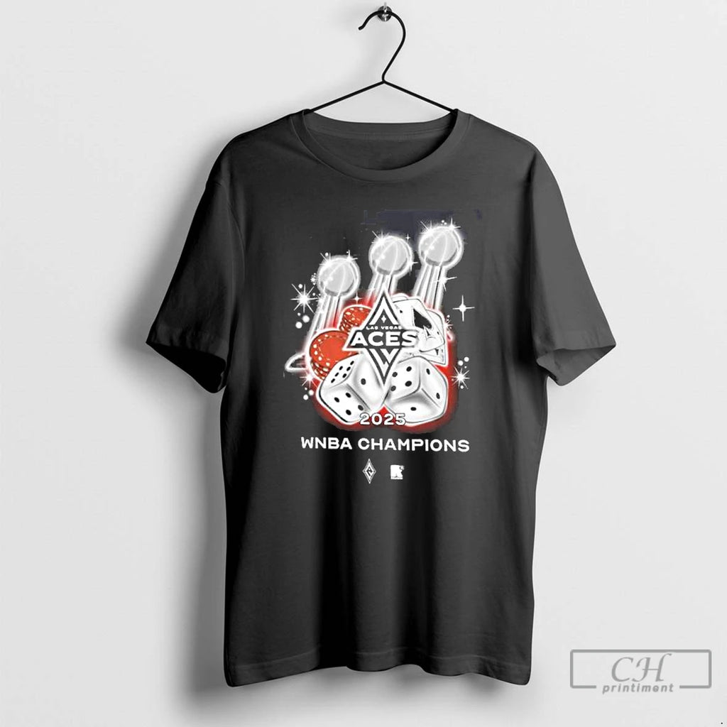 Classic Las Vegas Aces Three Time Wnba Champions Trophy T Shirts