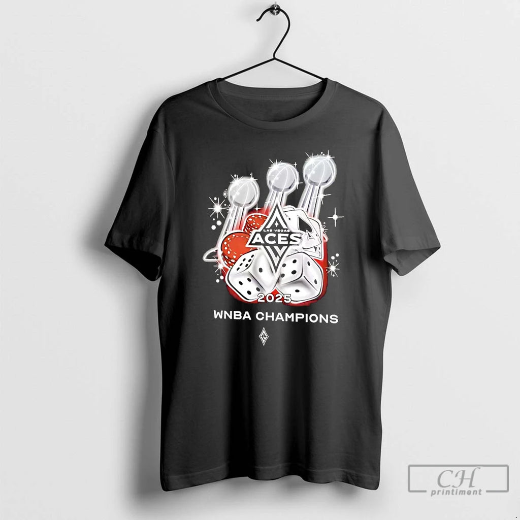 Classic Las Vegas Aces Three Time Wnba Champions 2025 Trophy T Shirts