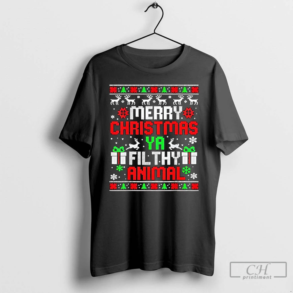 Classic Merry Christmas Animal Filthy Ya Xmas Family Pajama