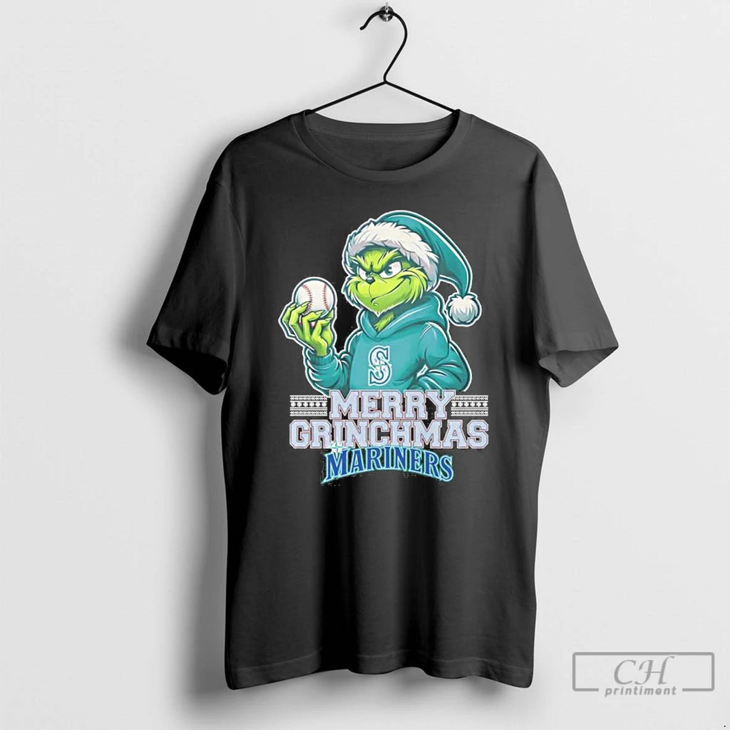 Classic Merry Grinchmas Grinch Seattle Mariners Christmas T Shirts