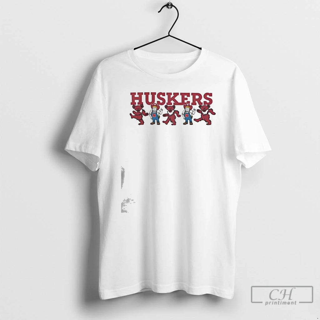 Classic Nebraska Huskers X Grateful Dead Mascot Bears 2025 T Shirts