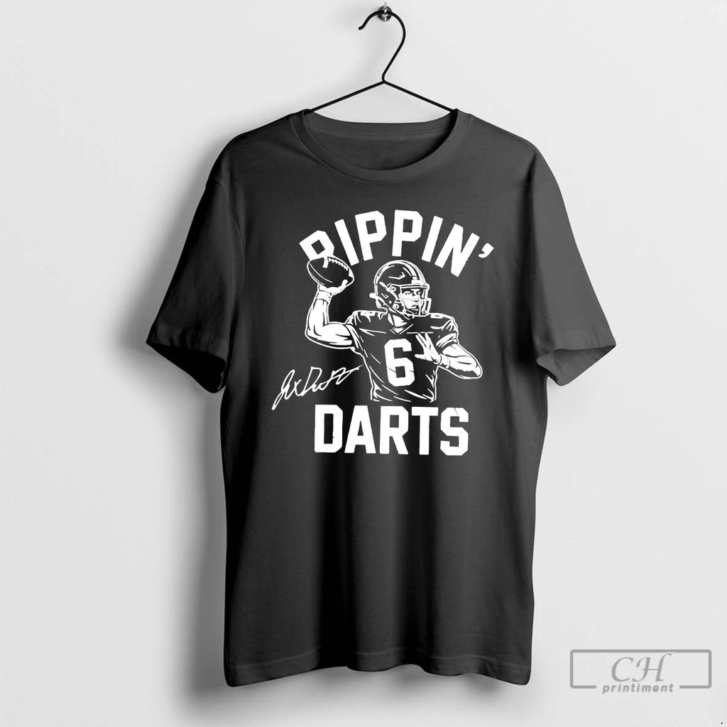 Classic New York Giants Ripping Jaxson Dart Signature T Shirts