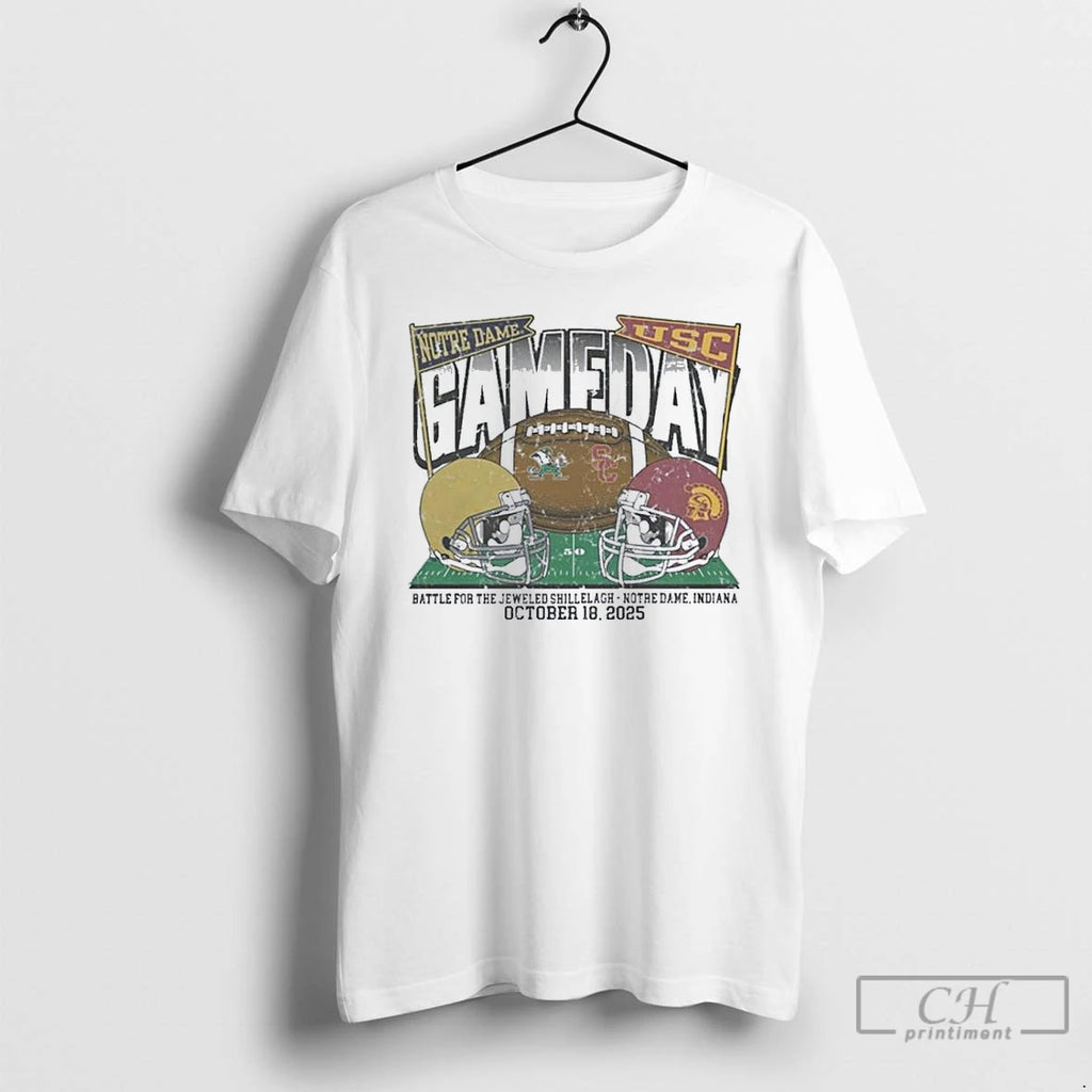 Classic Notre Dame Vs Usc 2025 Battle For The Jeweled Shillelagh T Shirts
