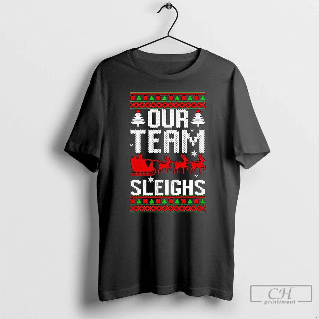 Classic Our Team Sleighs Christmas Reindeers Santas