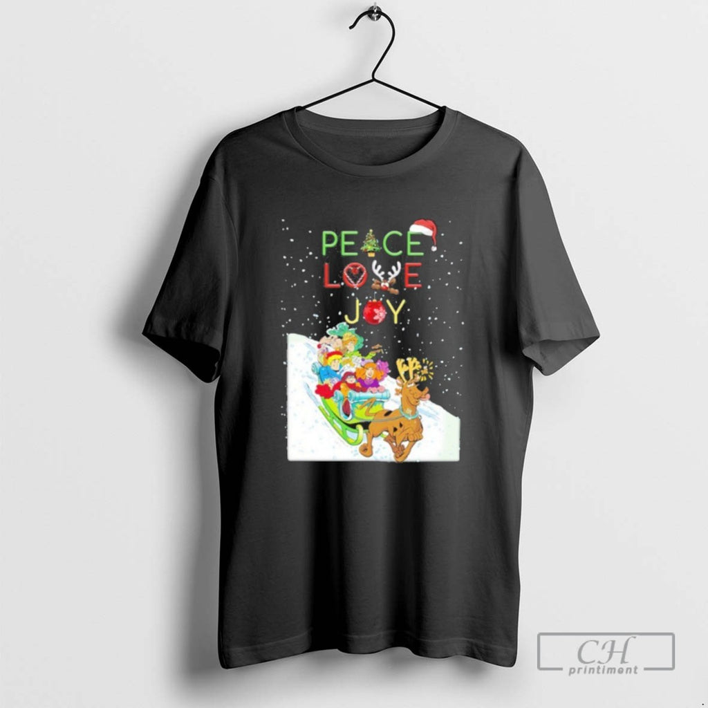 Classic Peace Love Joy Scooby Doo Christmas T Shirts
