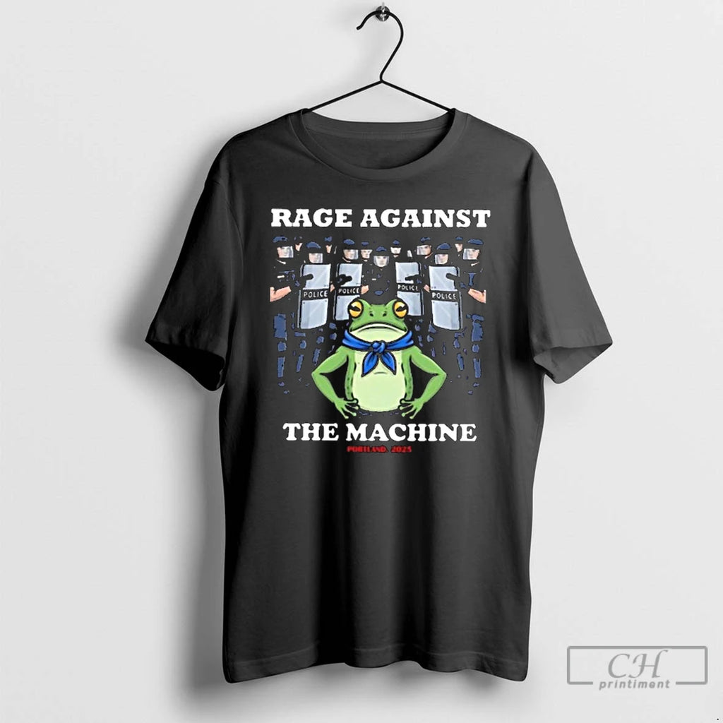 Classic Rage Against The Machine Frog Portland 2025 Protest Portland Frog Protest Long Sleve