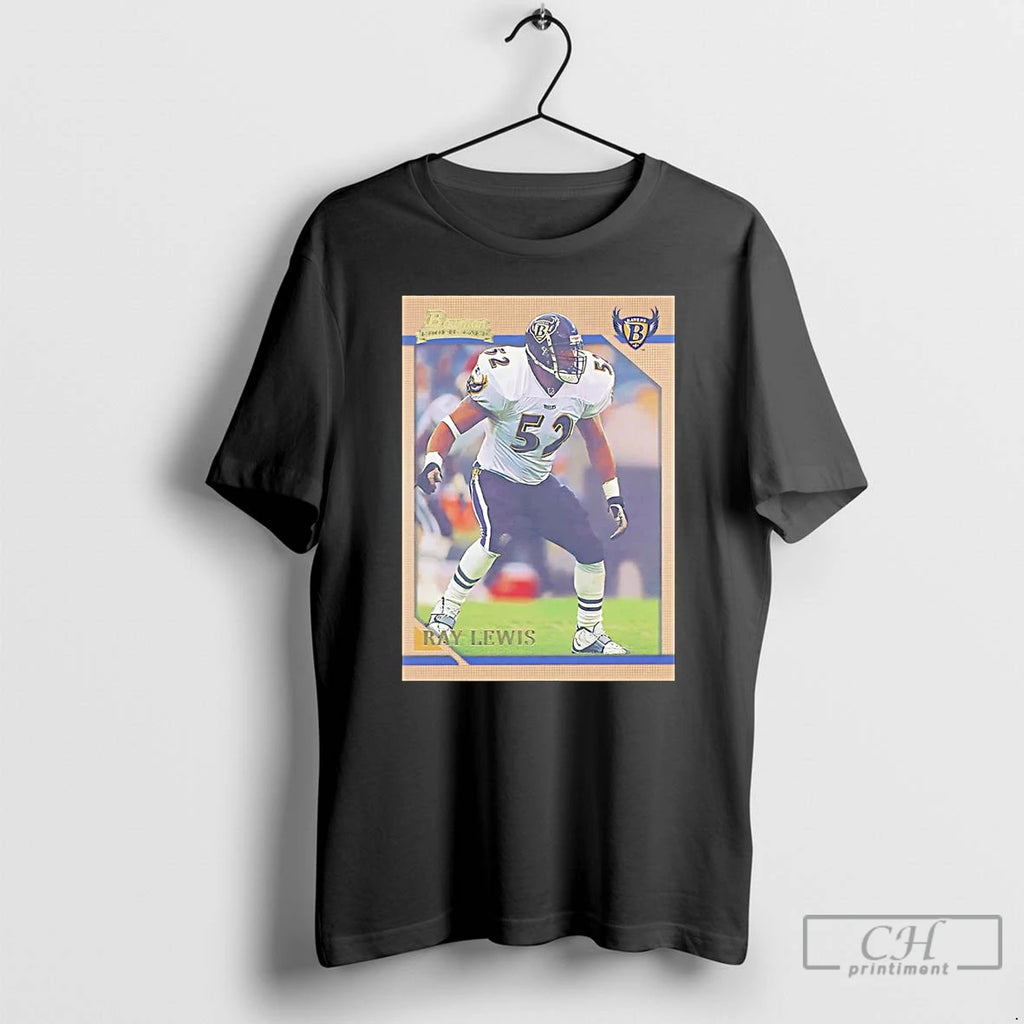 Classic Ray Lewis Trading Card Baltimore Ravens T Shirts