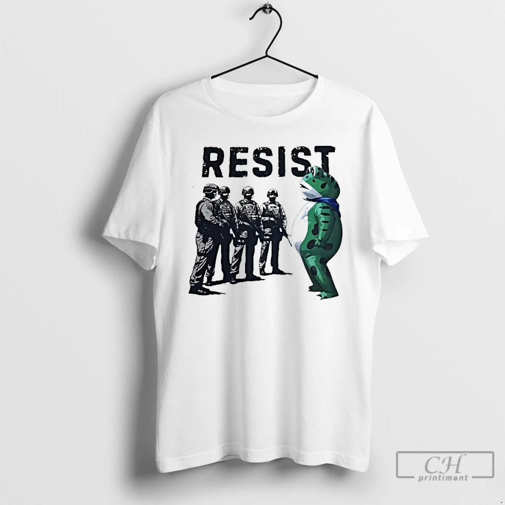 Classic Resist Ice Portland Frog Mens White Tee T Shirts