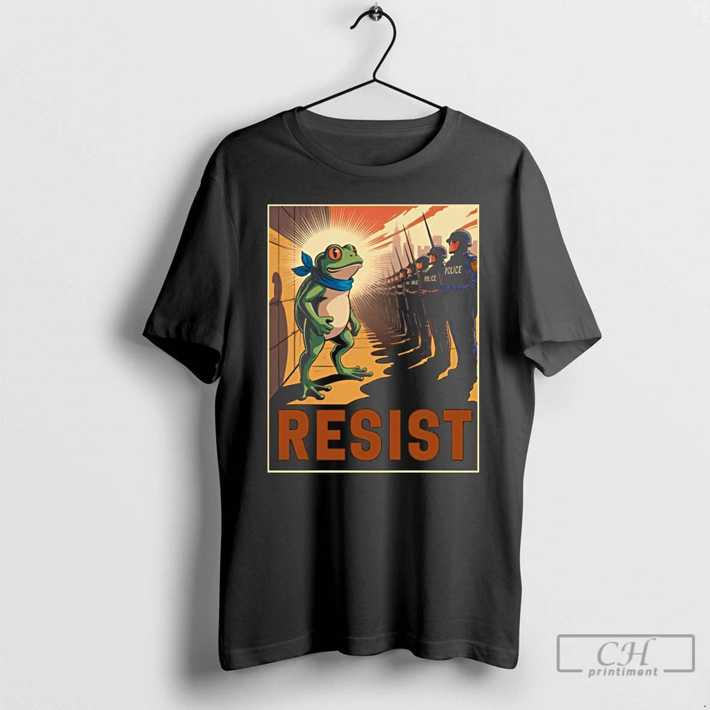 Classic Resist Police Portland Frog Protest Vintage T Shirts