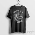 Classic Sarcastic Cowboy Rollin Into 2026 Raccoon Dumpster Fire Snarky New Year T Shirts Sweater