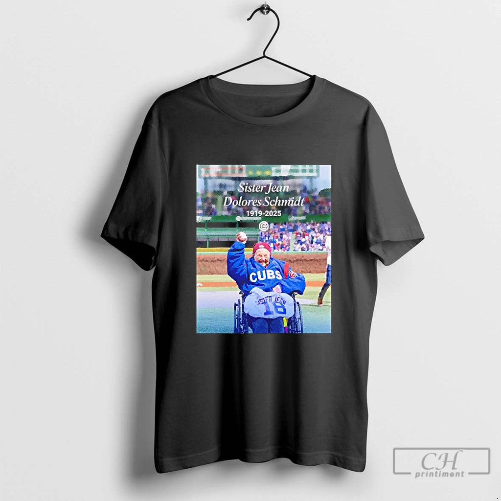 Classic Sister Jean Dolores Schmidt Chicago Cubs 1919 2025 Blackshirt T Shirts