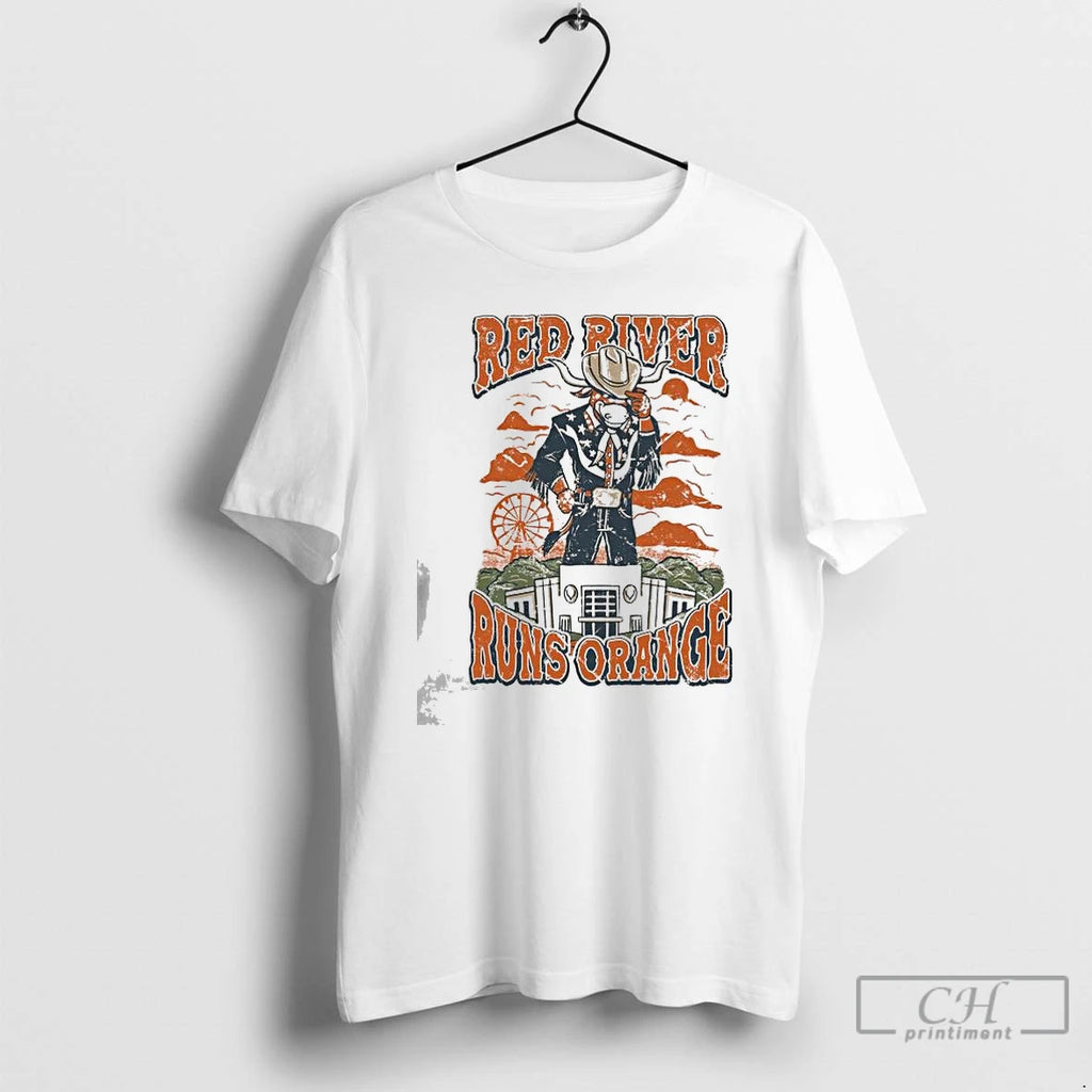 Classic Texas Longhorns River Runs Orange Mascot T Shirts