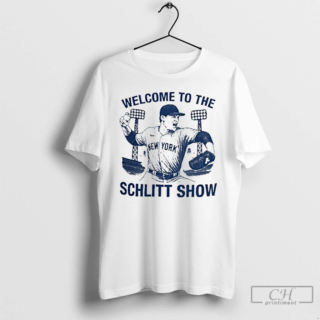 Classic Welcome To The Schlitt Show Cam Schlittler New York Yankees Mens White Tee