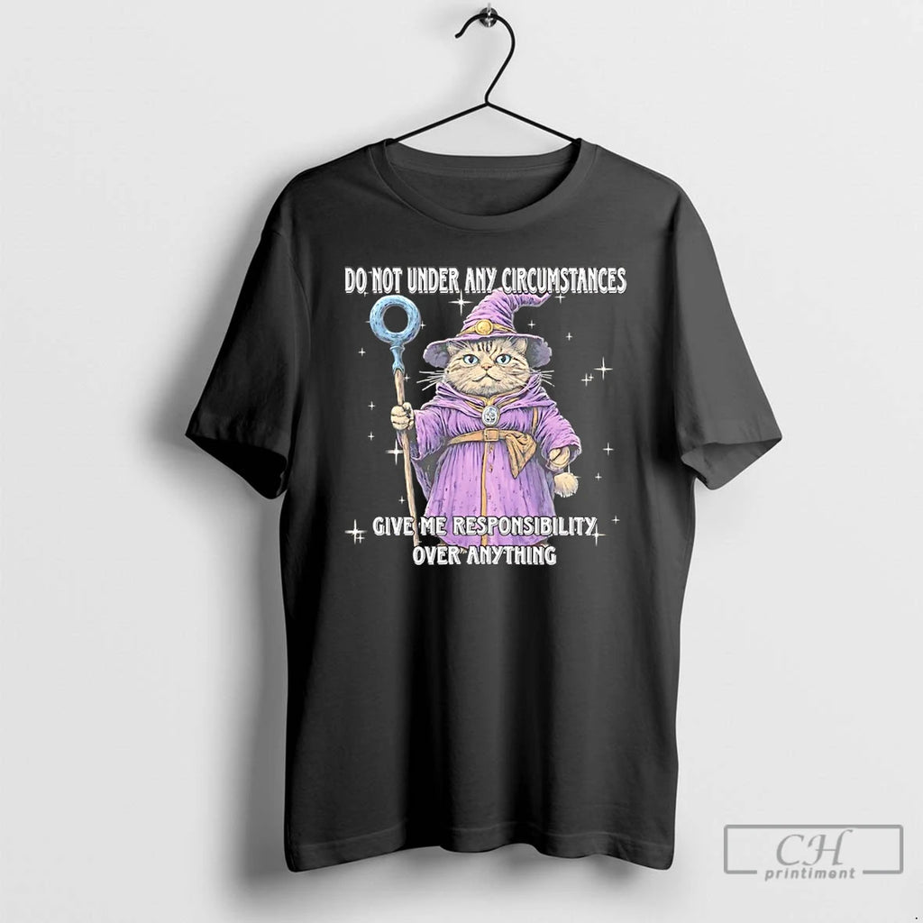 Classic Wizard Cat Do Not Under Any Circumstances Give Me Responsibility Over Anything T Shirts