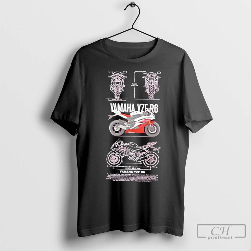 Classic Yamaha Yzf R6 Sportbike Blueprint Design