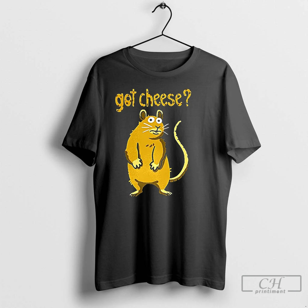 Classic Yellow Mouse Got Cheese Cartoon T Shirts