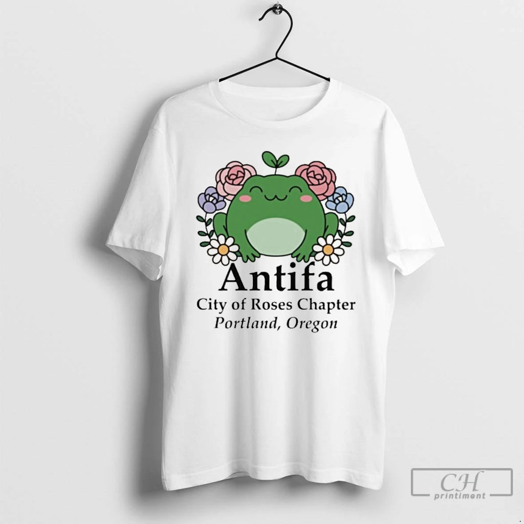 Classic Antifa Frog Protest Portland City Of Roses T Shirts
