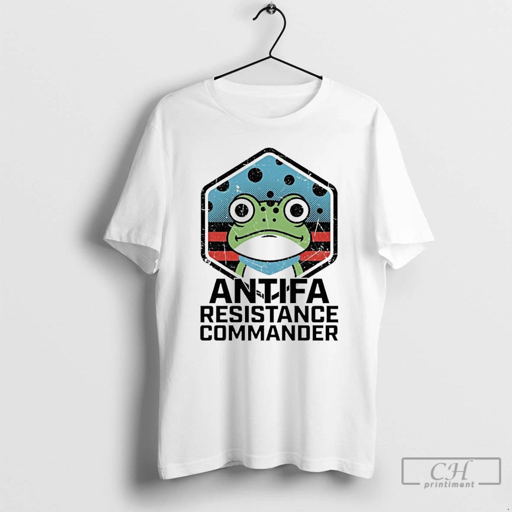 Classic Antifa Resistance Commander Portland Frog T Shirts