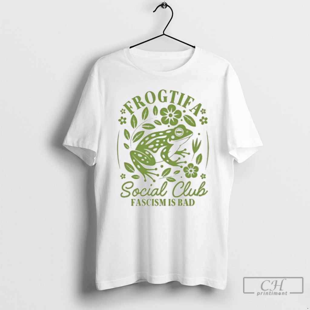 Classic Frogtifa Social Club Fascism Is Bad Floral Frog Anti Ice T Shirts