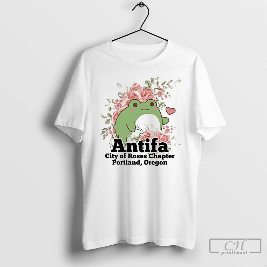 Classic Portland Frog Antifa City Of Roses T Shirts