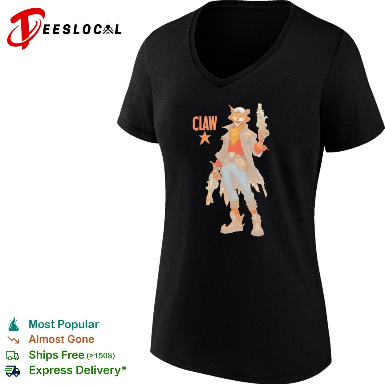 Claw Steampunk Cat Gunslinger anthropomorphic shirt