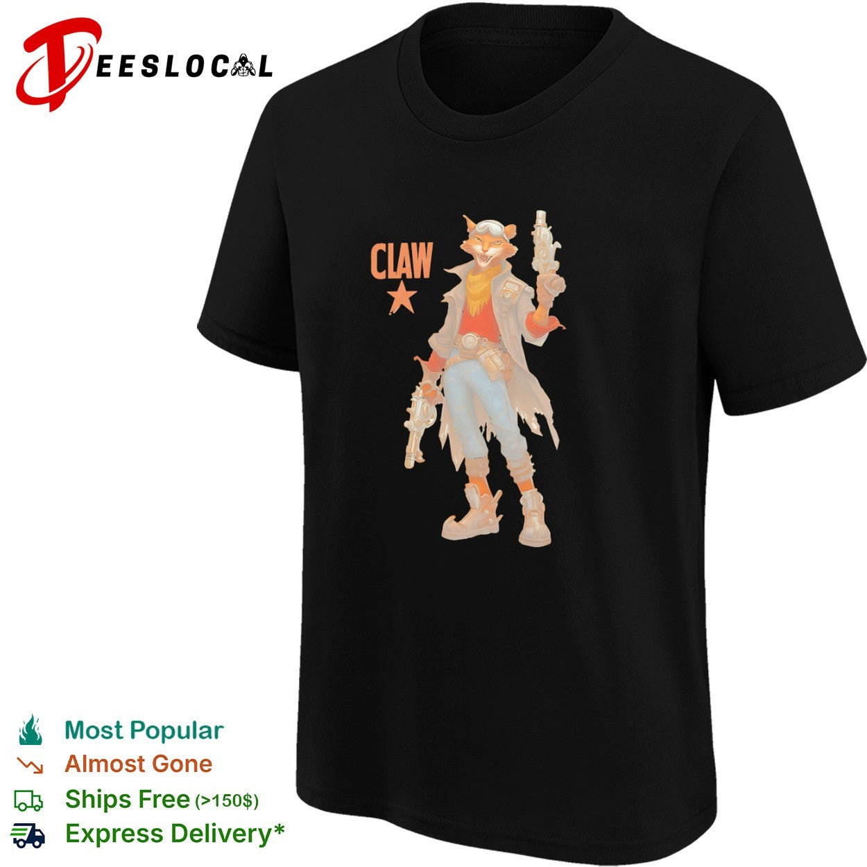Claw Steampunk Cat Gunslinger anthropomorphic shirt
