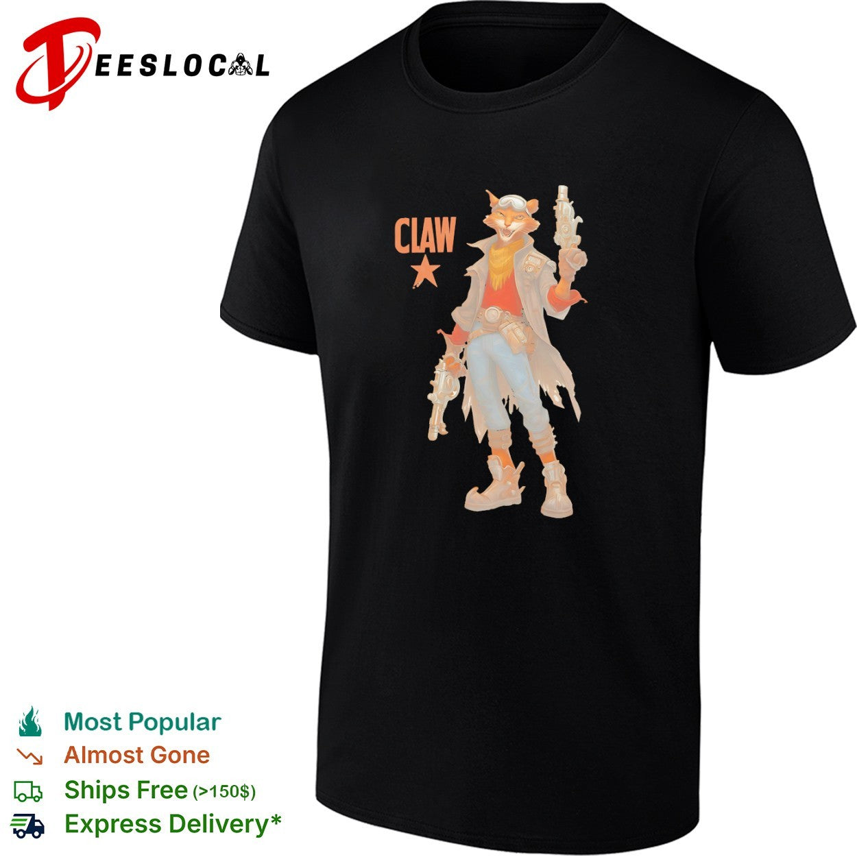 Claw Steampunk Cat Gunslinger anthropomorphic shirt