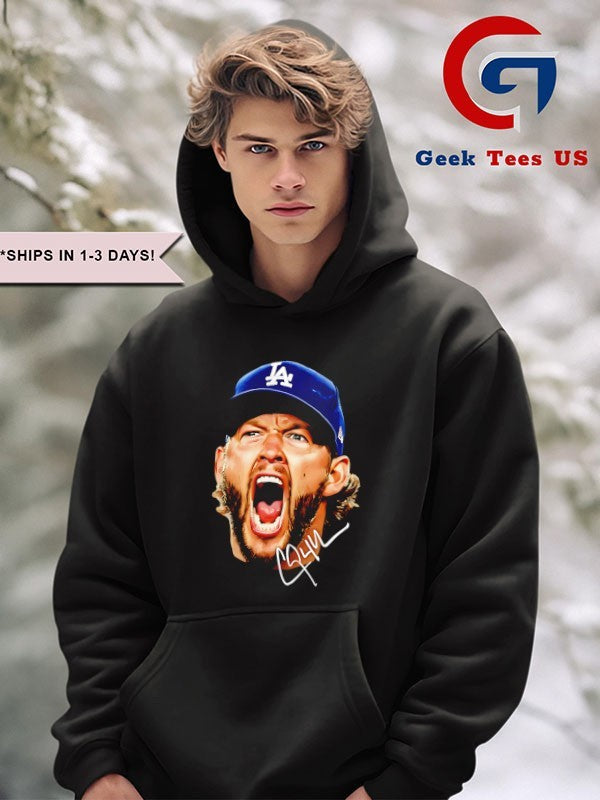 Clayton Kershaw big head scream Los Angeles Dodgers 2025 World Champs shirt